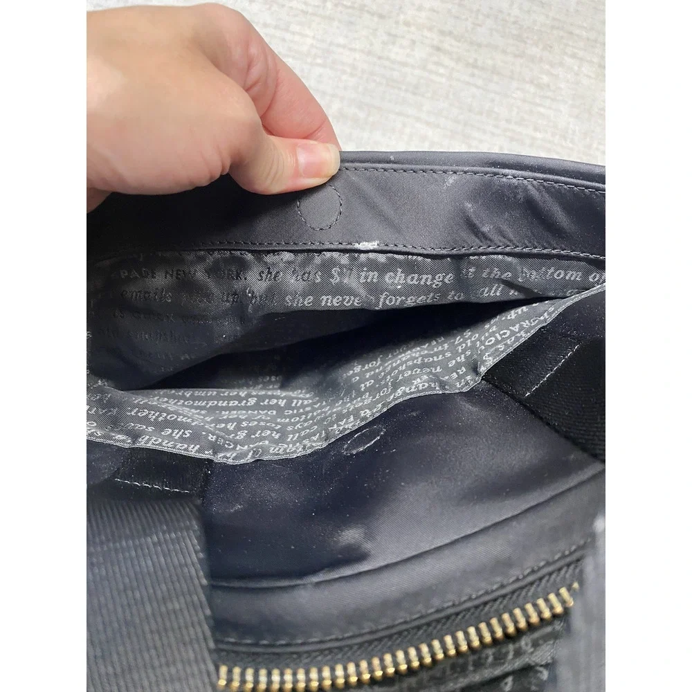 Kate Spade Uni Slim Laptop Commuter Bag Classic Black Nylon Computer Work School